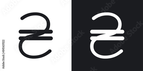Ukrainian hryvnia icon set. UAH vector symbol. Currency sign. photo