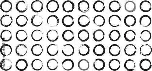 Grunge circles. Circle brushstroke .Grunge round shapes,vector.
