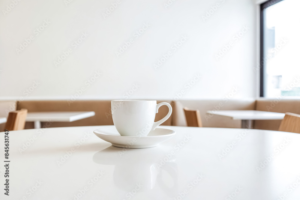 Empty Coffee Cup on White Table
