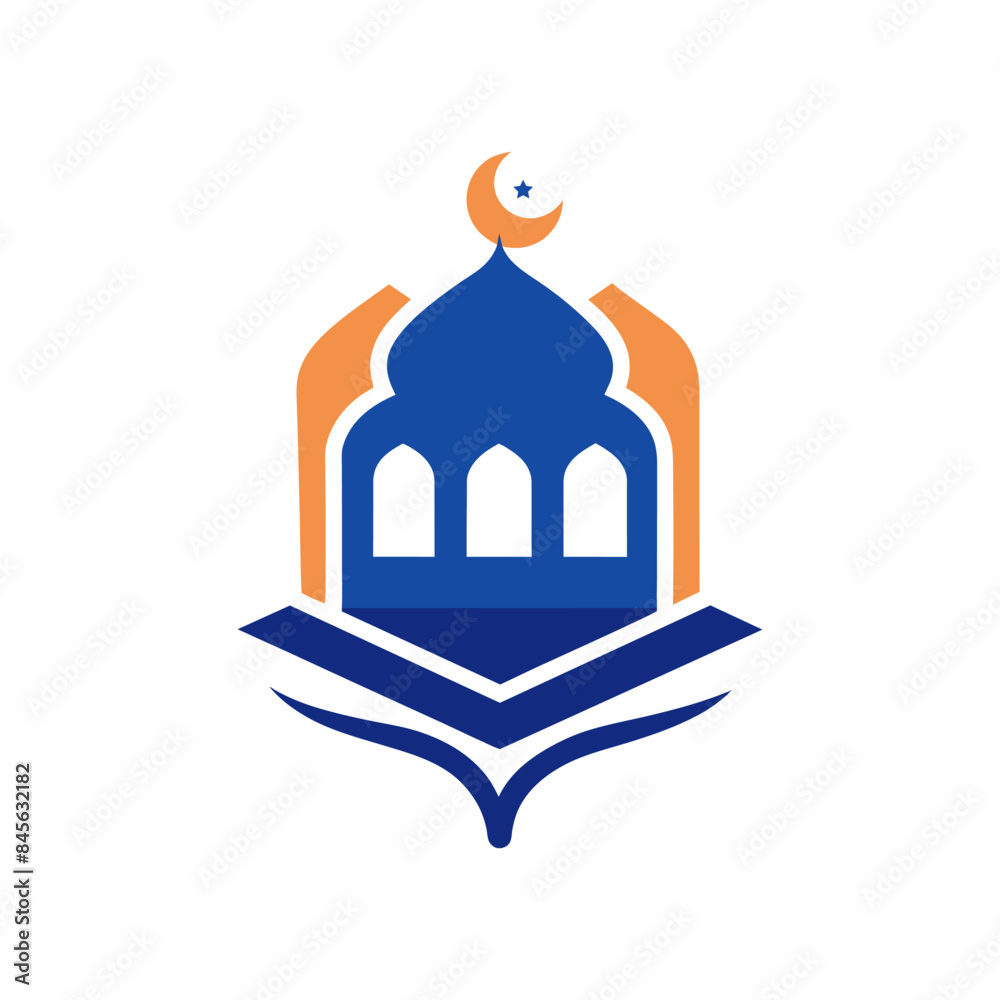 Fototapeta premium Islamic mosque's modern logo vector art