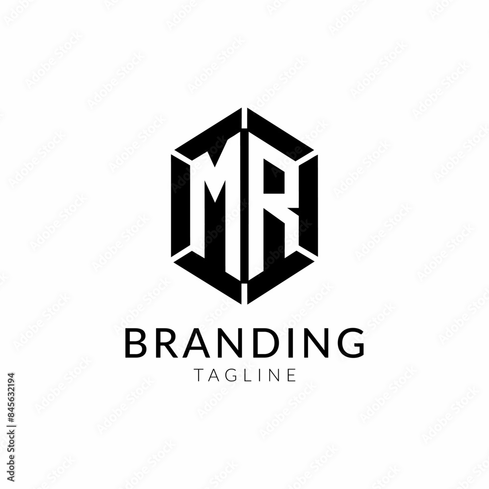 MR letter logo with abstract shape MR letter logo with abstract shape