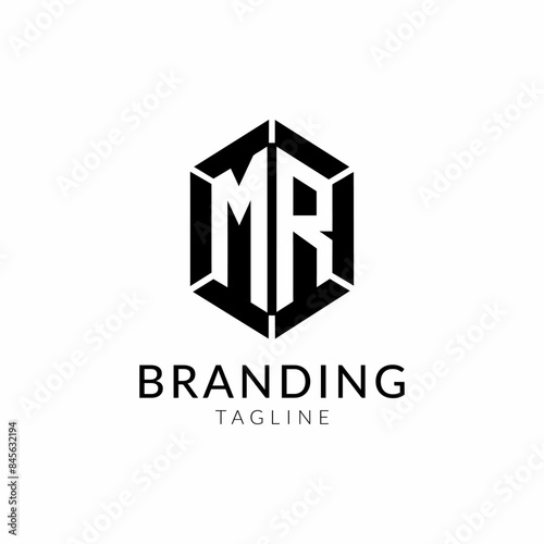 MR letter logo with abstract shape