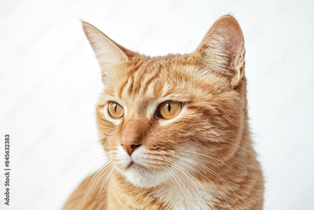 Close-Up Portrait of a Ginger Cat with White Chest Close-Up Portrait of a Ginger Cat with White Chest