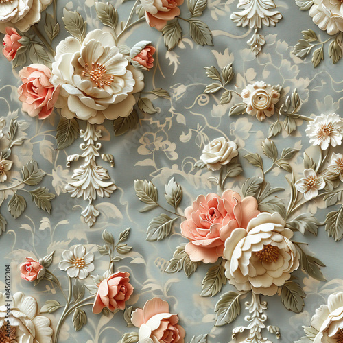 seamless botanical flower vintage pattern for Wallpaper, Fabric Prints, Home Décor, and Digital Backgrounds