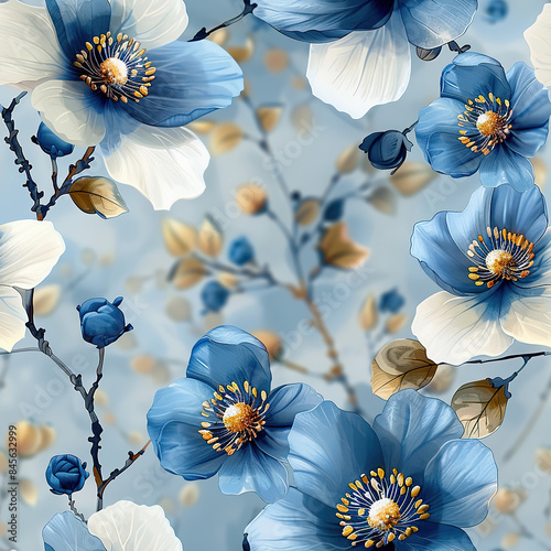 seamless botanical flower vintage pattern for Wallpaper, Fabric Prints, Home Décor, and Digital Backgrounds