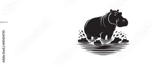 Hippopotamus Vector Illustration 9.eps