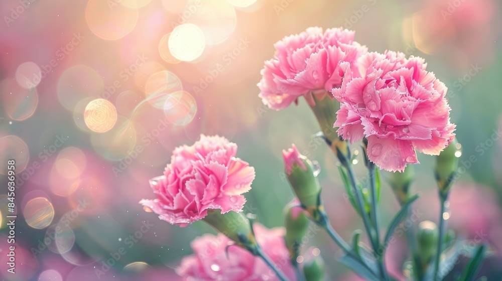 Fototapeta premium The carnation flower is cherished for its stunning appearance as one of the most beloved flowers
