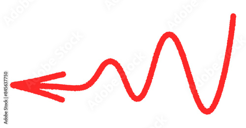 Red Wavy Arrow Pointing Left