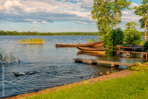 Summer landscape of Lake Onega near the Kizhi Reserve photo