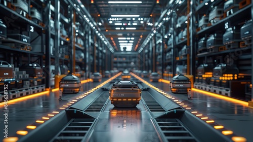 Step into the future of retail with this captivating image of a futuristic technology warehouse, where AI generative processes revolutionize efficiency © WrongWay