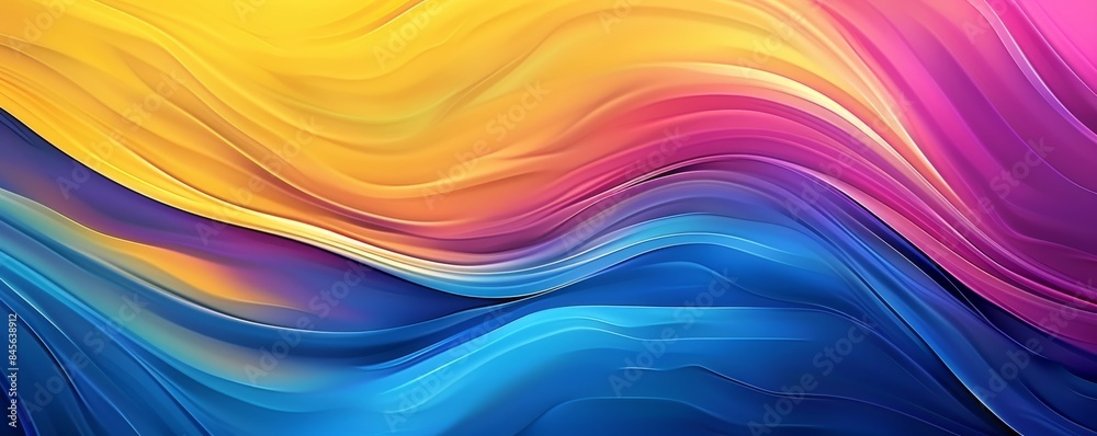 Colorful abstract wavy pattern with vibrant gradient hues. Modern digital art concept Colorful abstract wavy pattern with vibrant gradient hues. Modern digital art concept