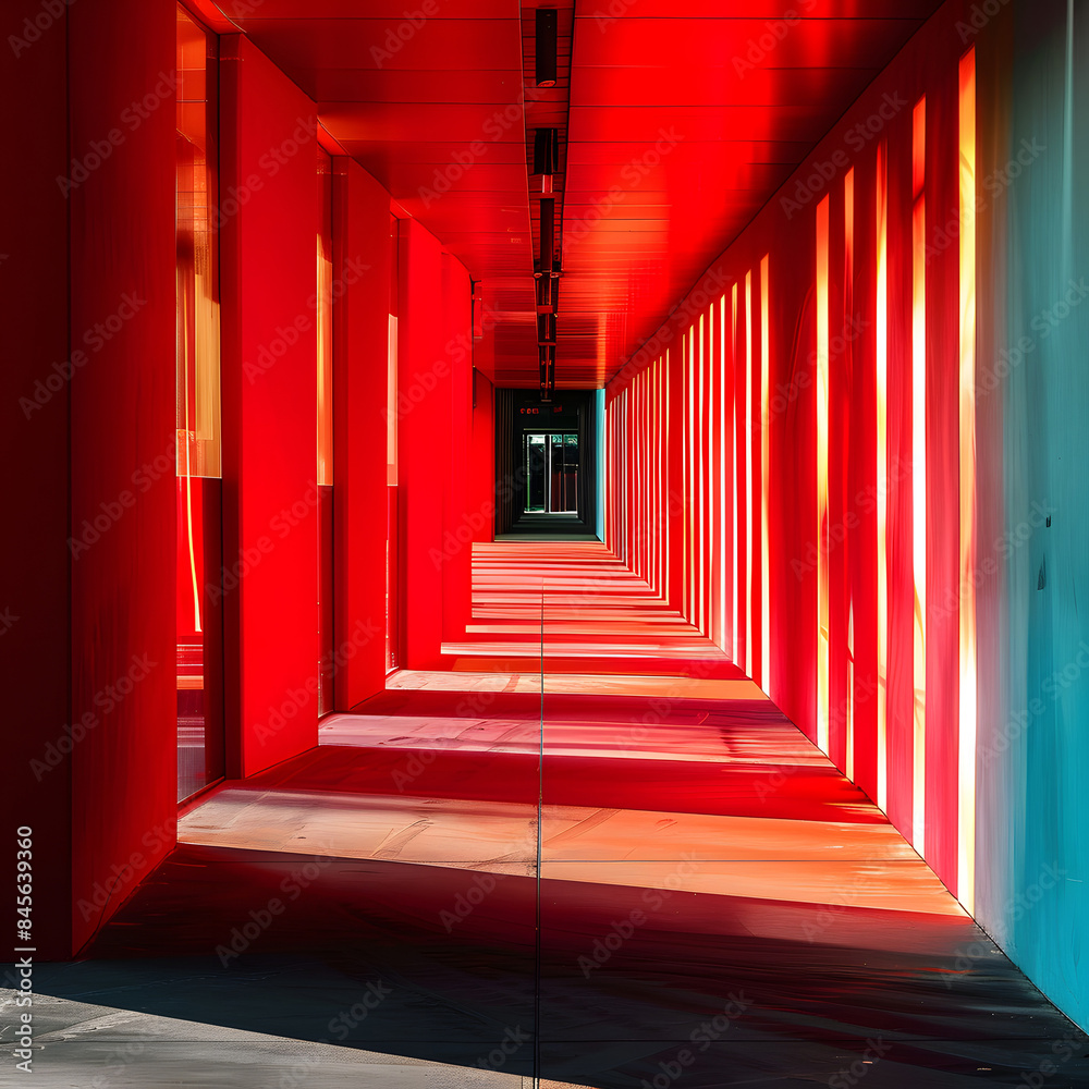 vibrant red corridor vibrant red corridor