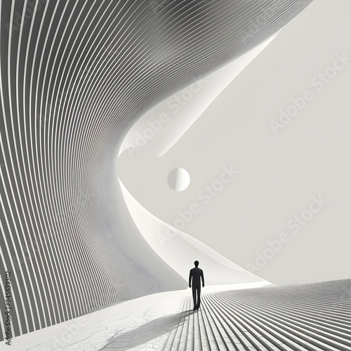 surreal architectural walkway