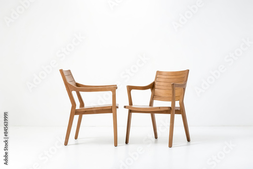 Two Wooden Chairs in a Minimalist Interior