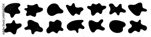 Set of amoeba, irregular blob, freeform shape vector illustration