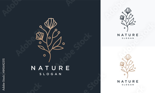 Elegant flower logo vector inspiration. hand drawn wedding invitation bouquet decoration. Botanical rustic trendy greenery