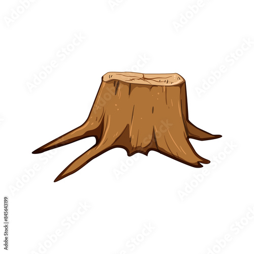removal stump cartoon. log bark, texture age, broken timber removal stump sign. isolated symbol vector illustration