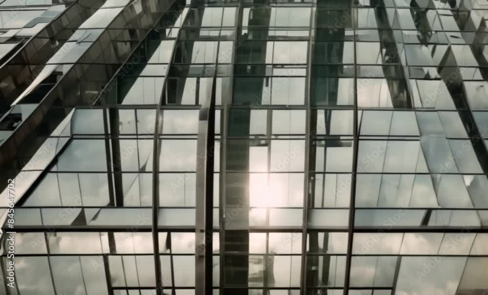 Reflection Shot of Modern Architecture: Capture the sleek reflection of a modern glass building in the adjacent building’s windows, highlighting contemporary architectural design. Reflection Shot of Modern Architecture: Capture the sleek reflection of a modern glass building in the adjacent building’s windows, highlighting contemporary architectural design.