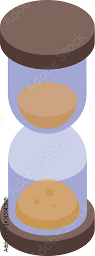 Hourglass with sand slowly falling through the middle bulb, measuring the passage of time