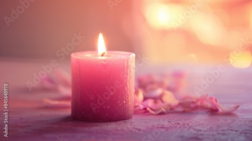 Pink candle for a birthday