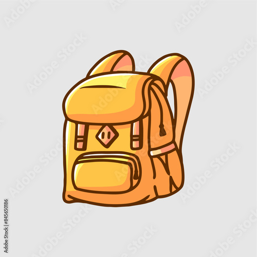 Charming yellow backpack vector illustration perfect for school, travel, and adventure-themed projects. High-quality, versatile, and cheerful design to brighten up any creative work.