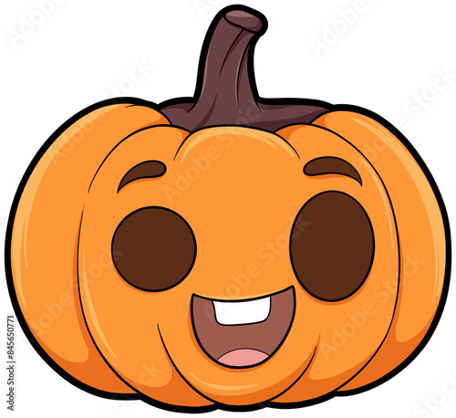 cartoon helloween pumpkin with a big smile clipart