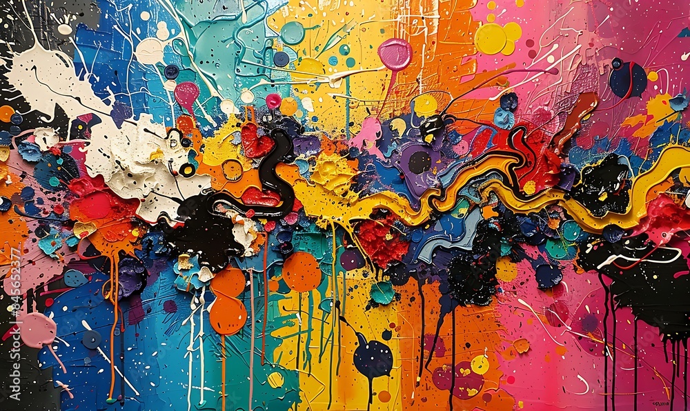 Fototapeta premium Colorful Chaos Abstract Pop Art Extravaganza