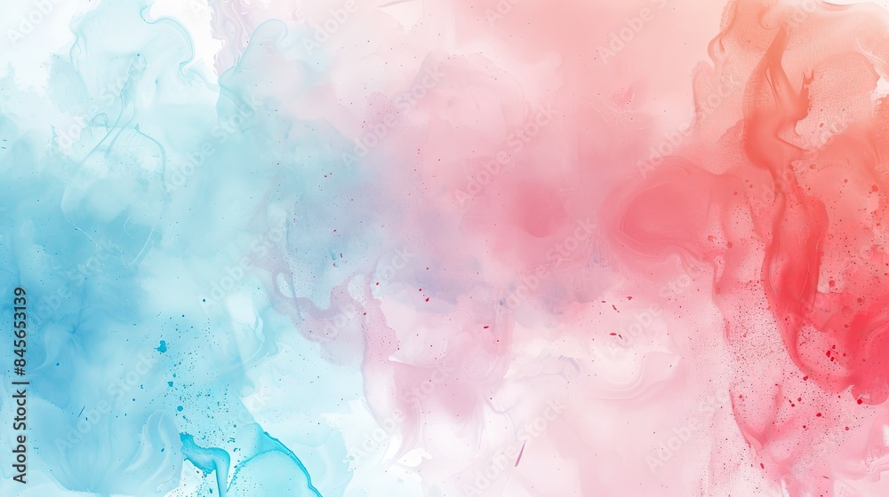 Abstract artistic background with soft blue and pink watercolor splashes blending harmoniously. Perfect for design and creative projects. Abstract artistic background with soft blue and pink watercolor splashes blending harmoniously. Perfect for design and creative projects.