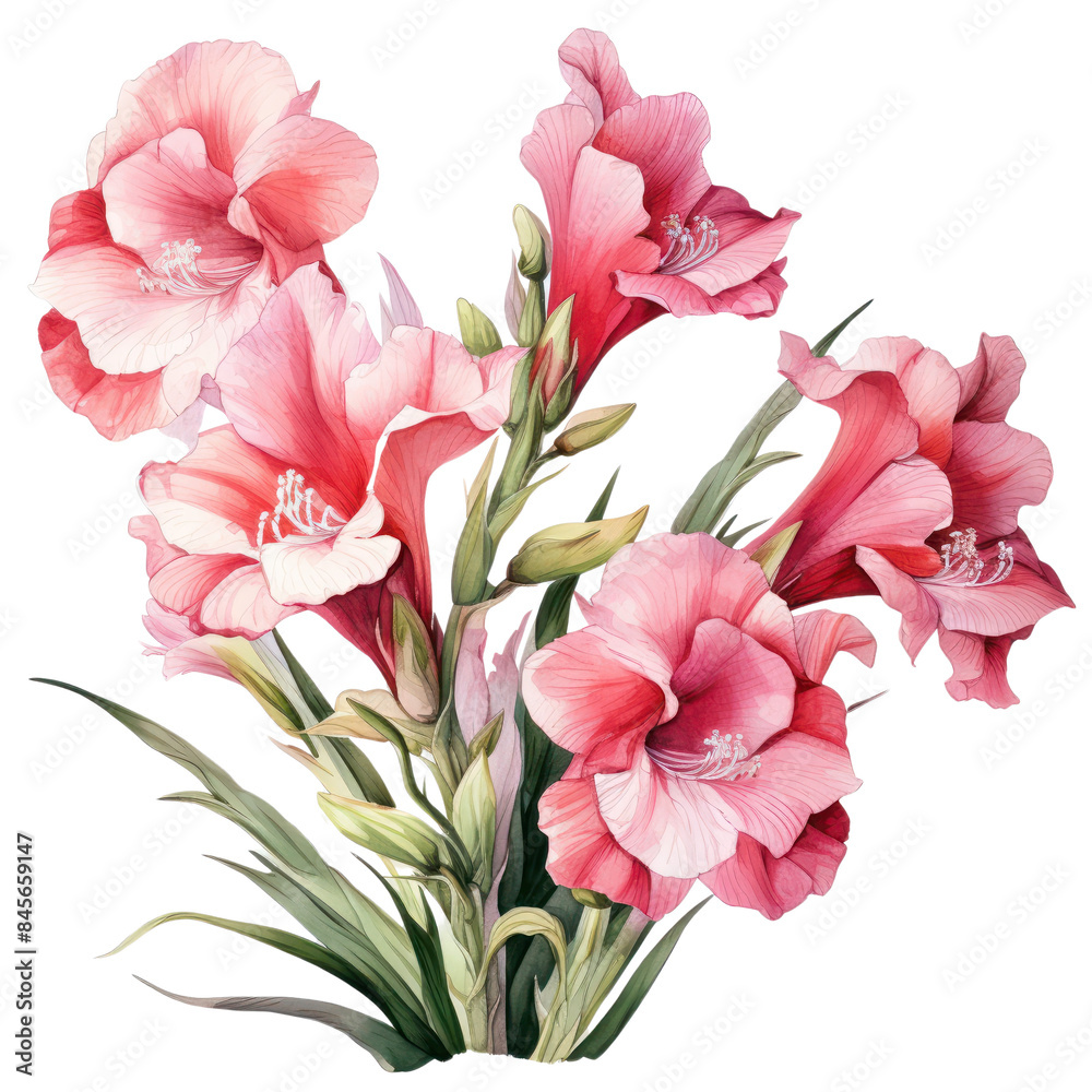 Fototapeta premium Gladiolus, isolated on transparent background
