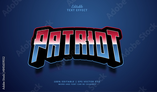Patriot Editable Text Effect Style Esport 3d