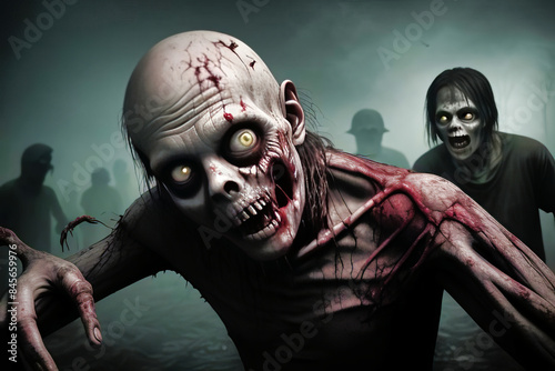 Zombi humano ensangrentado  photo