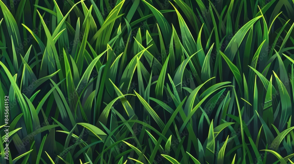 Seamless grass texture, 2d game grass texture, cartoon seamless grass
