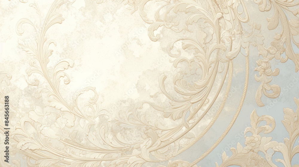 Elegant floral ornament background with round frame for text featuring scrollwork design elements Elegant floral ornament background with round frame for text featuring scrollwork design elements