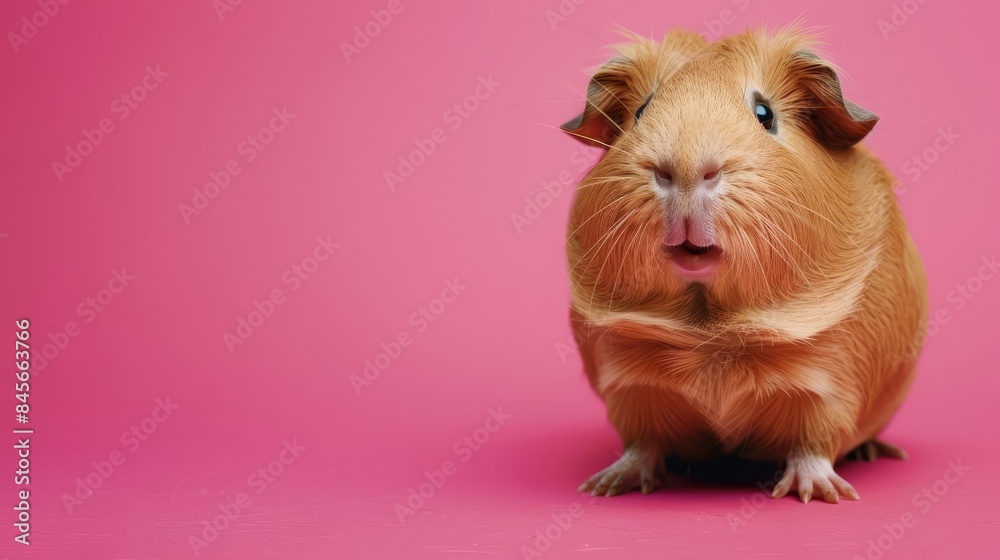 Cute guinea pig on pink background. Cute guinea pig on pink background.