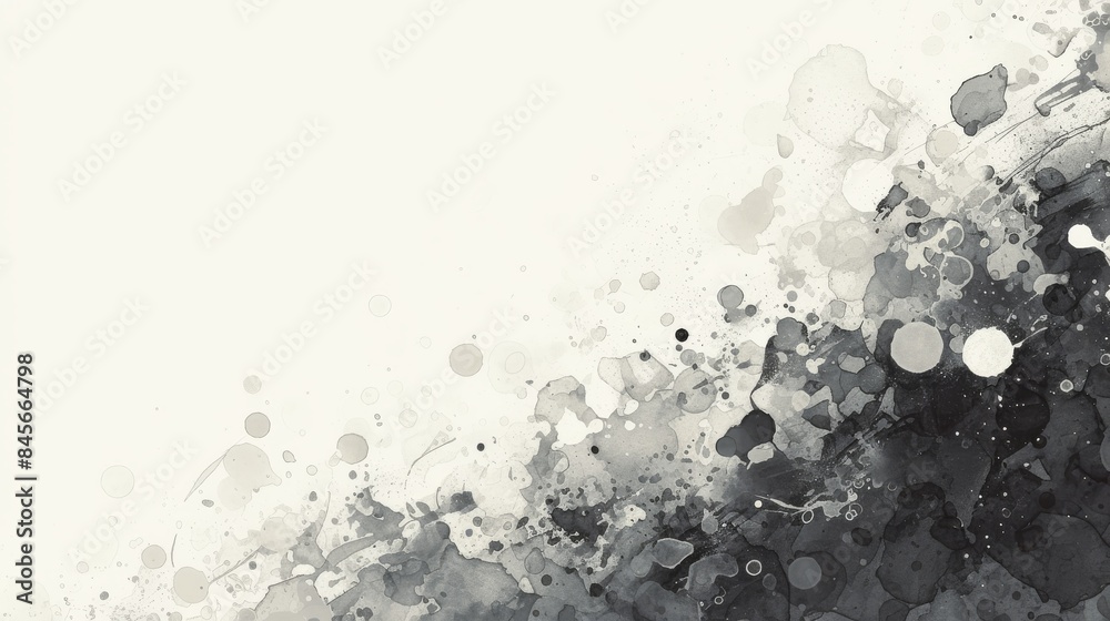 Abstract background with black watercolor splashes creating dynamic shapes Abstract background with black watercolor splashes creating dynamic shapes