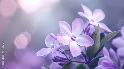 The periwinkle flower displays delicate light purple blooms