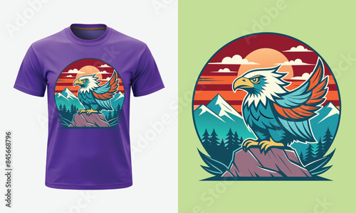 t shirt design with birds photo