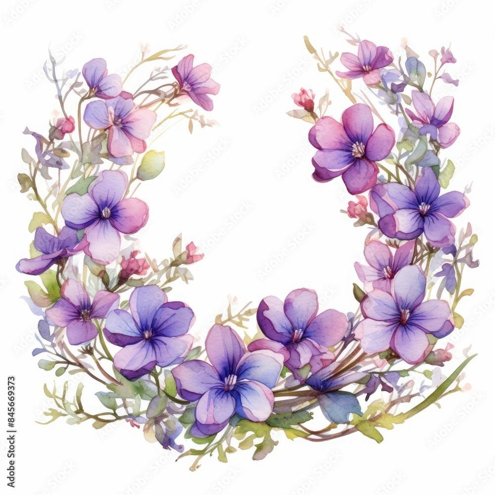 Fototapeta premium Aubrieta, isolated on white background