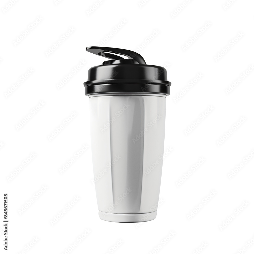 Protein shaker bottle die cut PNG style isolated on white and transparent background