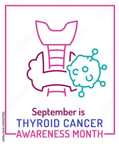 Thyroid cancer awareness month in september. Vector illustration