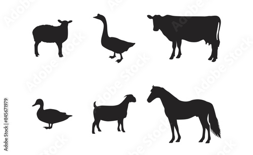 A set of farm animals vector isolated on a white background