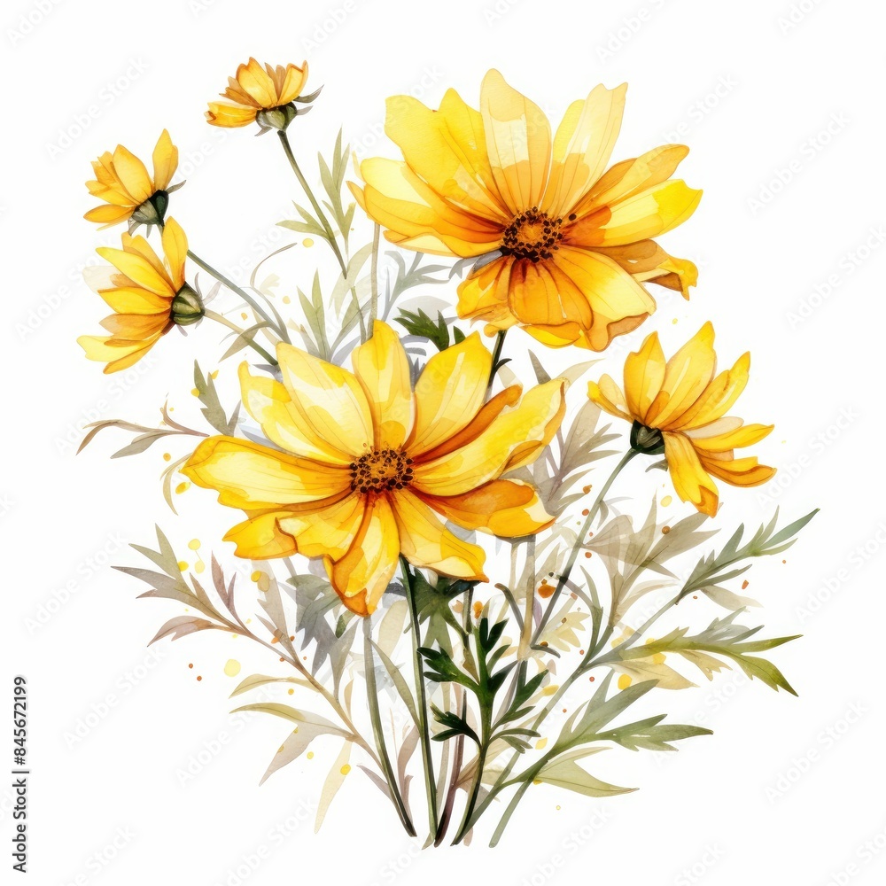 Coreopsis, isolated on white background