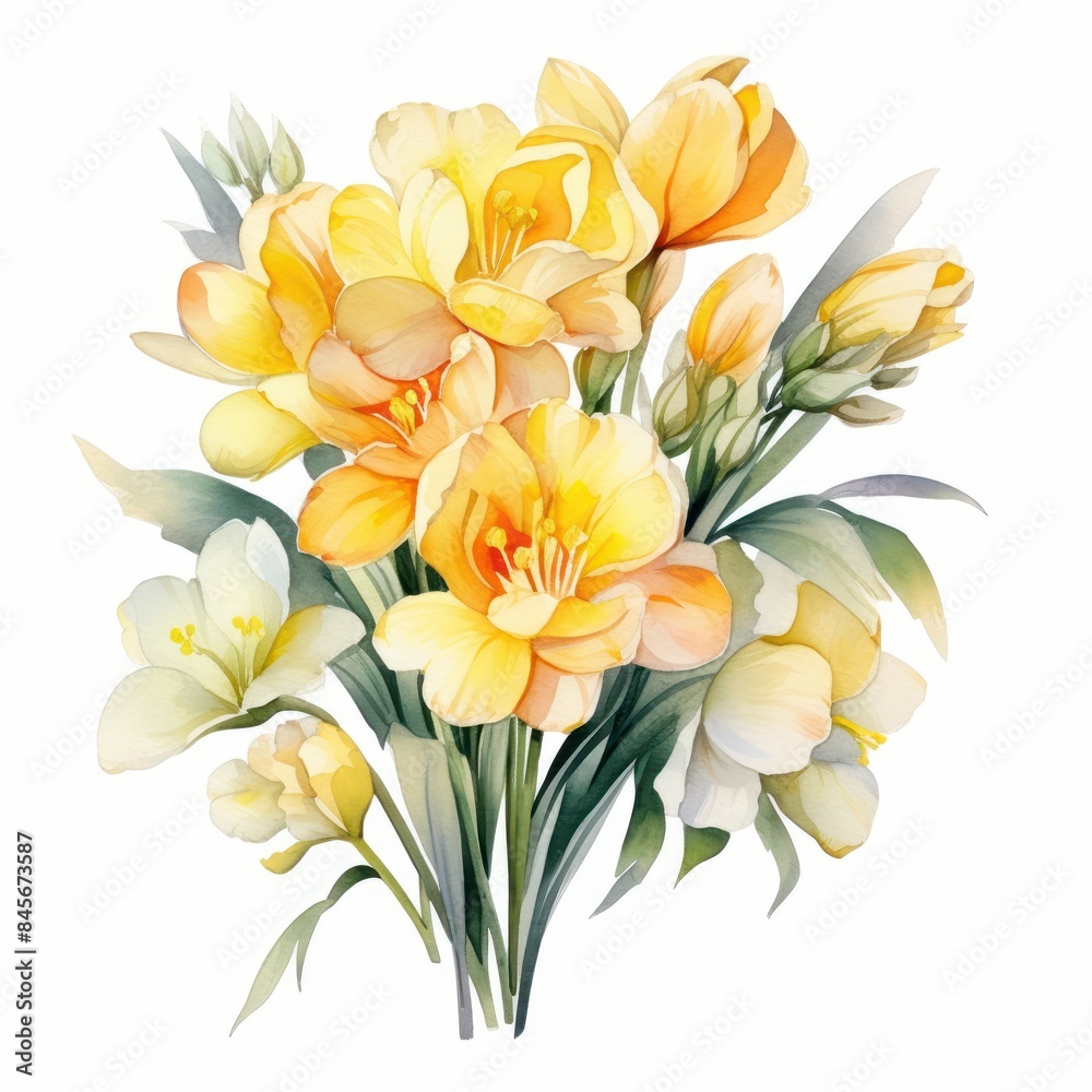 Freesia, isolated on white background Freesia, isolated on white background
