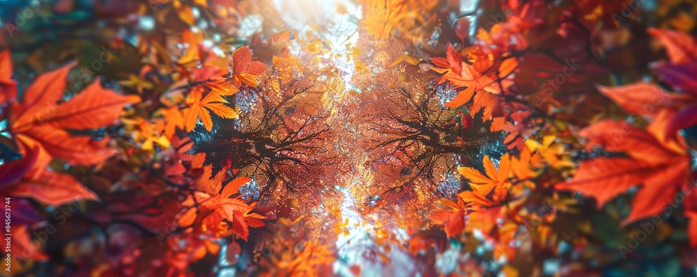Autumn leaf peeping in a vibrant forest, kaleidoscope of colors and natural beauty, 4K hyperrealistic photo. Autumn leaf peeping in a vibrant forest, kaleidoscope of colors and natural beauty, 4K hyperrealistic photo.