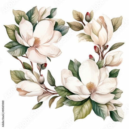 Magnolia  isolated on white background
