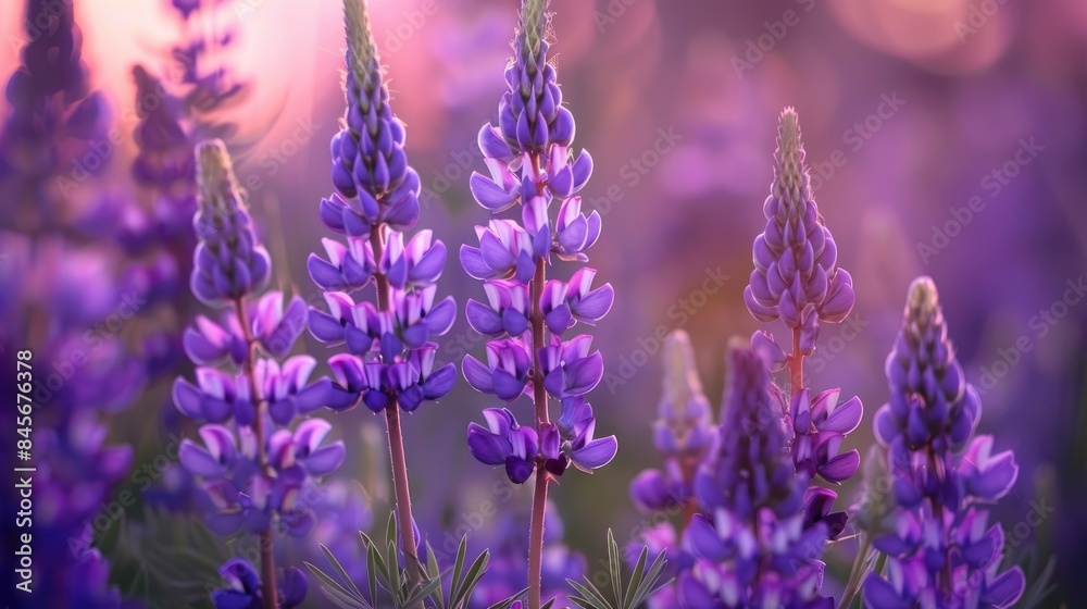 Fototapeta premium Purple lupine blooms