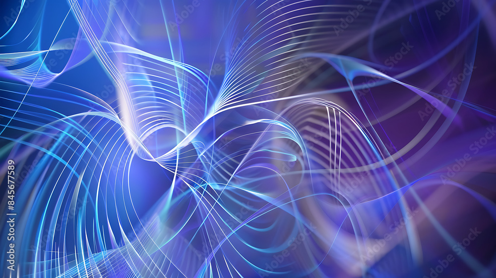 Ethereal Abstract Waves: Dynamic Blue and Purple Light Trails Ethereal Abstract Waves: Dynamic Blue and Purple Light Trails