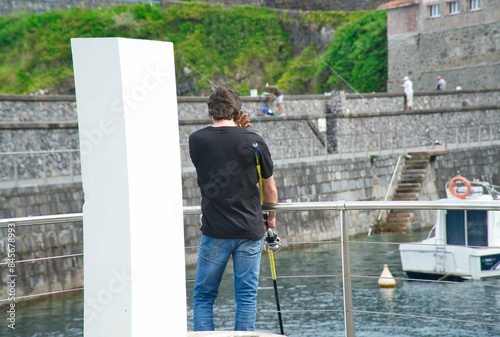 Fisherman in the port of Elanchove Basque Country