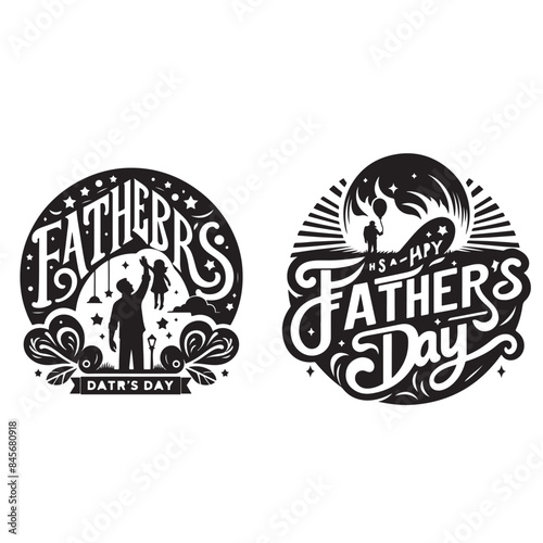 Fathers day typhography silhouette vector illustration.eps photo