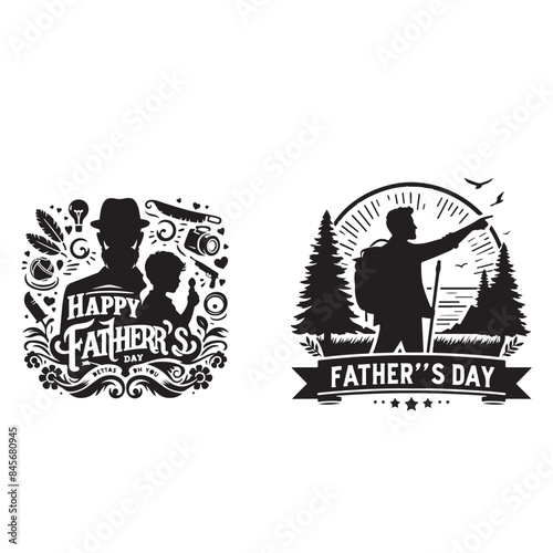 Fathers day typhography silhouette vector illustration.eps